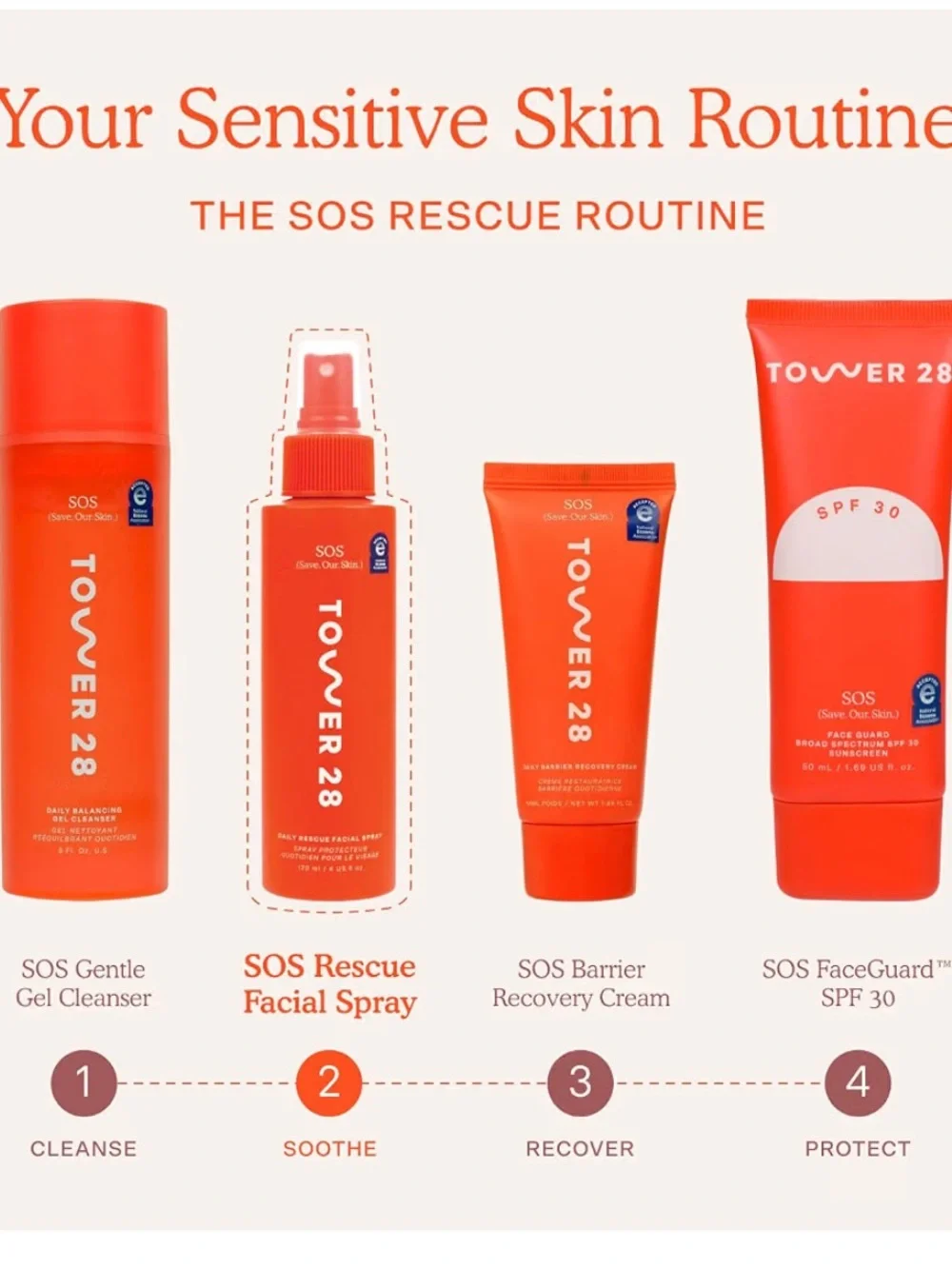 Tower 28 SOS Daily Rescue Soothing Hypochlorous Acid Spray for Face (2 oz)